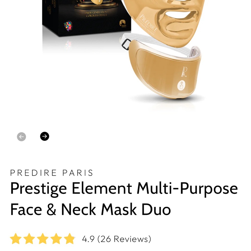 Predire Paris Gold LED Face & Neck Mask Duo